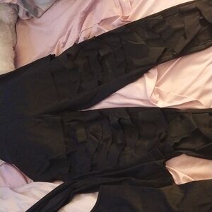 Women 2 Piece Outfits Sexy Long Sleeve A Buckle Blazer Jackets with Ripped Holes